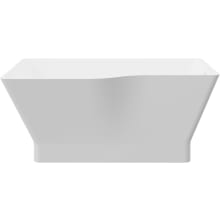 Riga 59" Free Standing Acrylic Soaking Tub with Reversible Drain, Drain Assembly, and Overflow