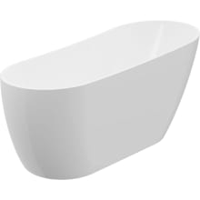 Riviera 60" Free Standing Acrylic Soaking Tub with Reversible Drain, Drain Assembly, and Overflow