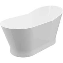 San Diego 59" Free Standing Acrylic Soaking Tub with Center Drain, Drain Assembly, and Overflow