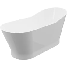 San Diego 67" Free Standing Acrylic Soaking Tub with Center Drain, Drain Assembly, and Overflow