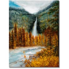 Modern 45" x 36" Silverfall Frameless Landscapes Painting on Canvas