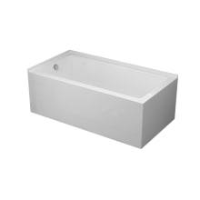 Sunna Two Wall Acrylic and Fiberglass Soaking Tub with Left Drain and Overflow