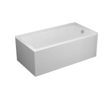 Sunna Two Wall Acrylic and Fiberglass Soaking Tub with Right Drain and Overflow