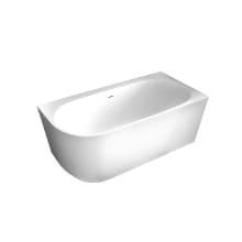 Willie Two Wall Right Corner Acrylic and Fiberglass Soaking Tub with Center Drain and Overflow