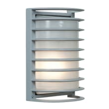 Bermuda 1 Light Outdoor Wall Sconce - 11" Tall with Frosted Glass Shade