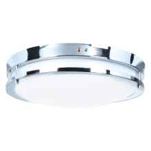 Solero Single Light 12" Wide Integrated LED Flush Mount Bowl Ceiling Fixture with Emergency Backup
