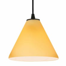 Martini 1 Light LED Pendant - 7" Wide with Amber Glass Shade