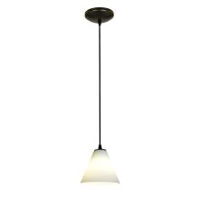 Martini 1 Light LED Pendant - 7" Wide with White Glass Shade