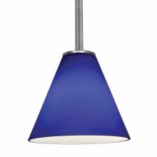 Martini 1 Light LED Pendant - 7" Wide with Cobalt Glass Shade