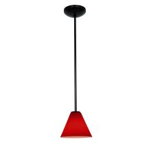 Martini 1 Light LED Pendant - 7" Wide with Red Glass Shade