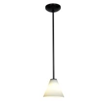 Martini 1 Light LED Pendant - 7" Wide with White Glass Shade
