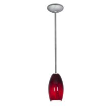 Janine 1 Light Brushed Steel Downrod Pendant