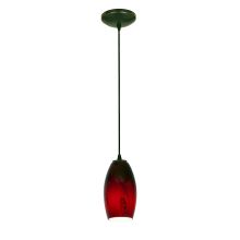 Merlot 1 Light LED Pendant - 4" Wide with Red Sky Glass Shade