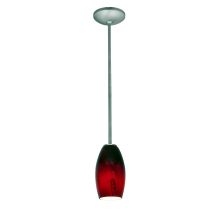 Merlot 1 Light LED Pendant - 4" Wide with Red Sky Glass Shade