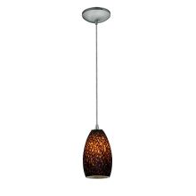 Champagne 1 Light LED Pendant - 5" Wide with Brown Slate Glass Shade