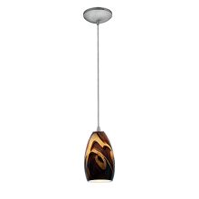Champagne 1 Light LED Pendant - 5" Wide with Inca Glass Shade