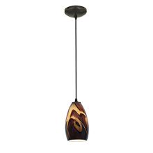 Champagne 1 Light LED Pendant - 5" Wide with Inca Glass Shade