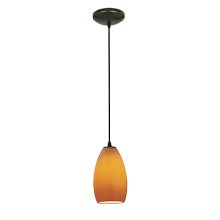 Champagne 1 Light LED Pendant - 5" Wide with Maya Glass Shade