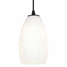 Champagne 1 Light LED Pendant - 5" Wide with White Stone Glass Shade