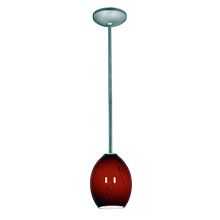 Brandy FireBird 1 Light LED Pendant - 6" Wide with Red Sky Glass Shade