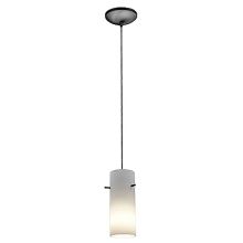 Cylinder 1 Light LED Pendant - 4" Wide with Opal Shade