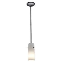 Cylinder 1 Light LED Pendant - 4" Wide with Opal Shade