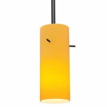 Cylinder 1 Light LED Pendant - 4" Wide with Amber Glass Shade