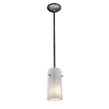 Glass n Glass Cylinder 1 Light LED Pendant - 5" Wide with Clear and Opal Glass Shade