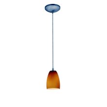 Sherry 1 Light LED Pendant - 5" Wide with Amber Glass Shade