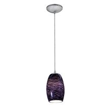 Chianti 1 Light LED Pendant - 5" Wide with Purple Cloud Glass Shade