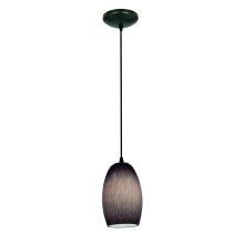 Chianti 1 Light LED Pendant - 5" Wide with Purple Cloud Glass Shade