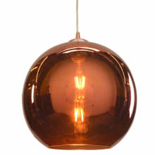 Glow 1 Light Pendant - 12" Wide with Copper Glass Shade