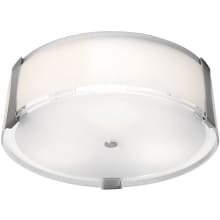 Tara 3 Light 18" Wide LED Flush Mount Drum Ceiling Fixture - 3000K