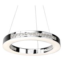 Affluence 1 Light LED Chandelier - 16" Wide with Clear Glass Shade