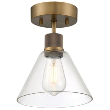 Port Nine 8" Wide LED Semi-Flush Ceiling Fixture With Glass Shade