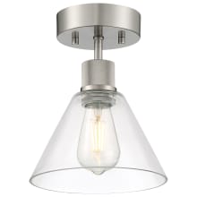 Port Nine 8" Wide LED Semi-Flush Ceiling Fixture With Glass Shade