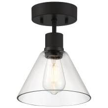 Port Nine 8" Wide LED Semi-Flush Ceiling Fixture With Glass Shade
