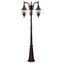 Del Rio 9 Light Outdoor Post Light with Seedy Glass Shade