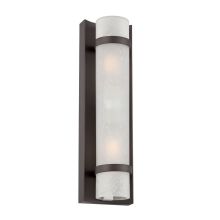 Apollo 2 Light Outdoor Lantern Wall Sconce with Frosted Glass Shade