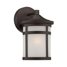 Visage 1 Light Outdoor Lantern Wall Sconce with Frosted Glass Shade