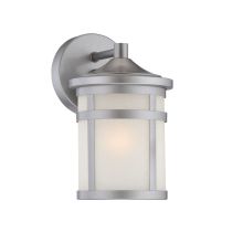 Visage 1 Light Outdoor Lantern Wall Sconce with Frosted Glass Shade
