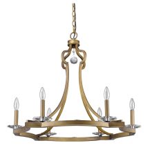 Peyton 6 Light 30" Wide Single Tier Chandelier with Crystal Bobeches