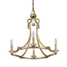 Peyton 4 Light 23" Wide Single Tier Chandelier with Crystal Bobeches