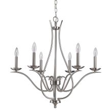 Genevieve 6 Light 28" Wide Single Tier Candle Style Chandelier