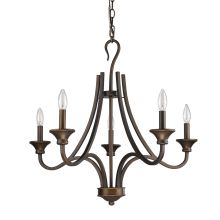 Michelle 5 Light 28" Wide Single Tier Candle Style Chandelier