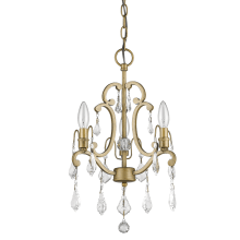Claire 3 Light 12" Wide Taper Candle Chandelier with Crystal Accents