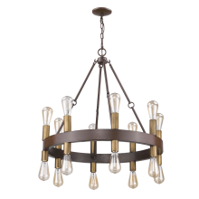 Cumberland 16 Light 28-1/4" Wide Ring Chandelier with Raw Brass Sockets