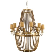 Anastasia 12 Light 49-1/4" Wide Beaded Empire Chandelier with Fabric Shades and Beaded Chains