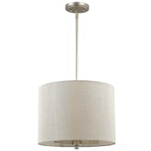 Daria 3 Light 15" Wide Pendant with Hardback Fabric Shade