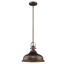 Virginia Single Light 14" Wide Pendant with Metal Shade